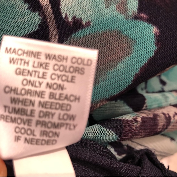 Croft and Barrow flowy stretchy black, teal, gray  Blouse 2XL - Picture 8 of 11